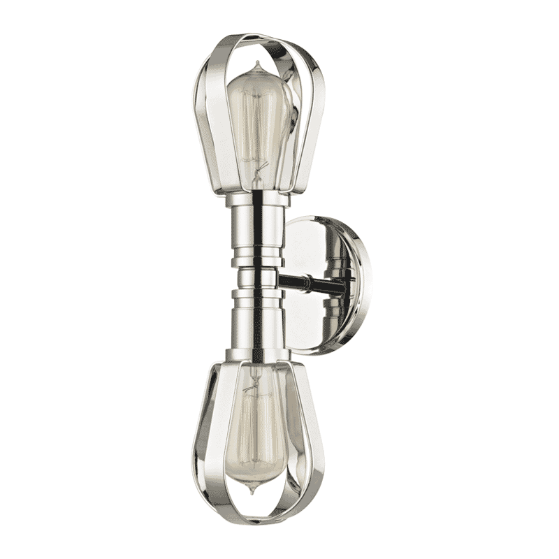 Hudson Valley Red Hook 2-Light 16" Wall Sconce in Polished Nickel