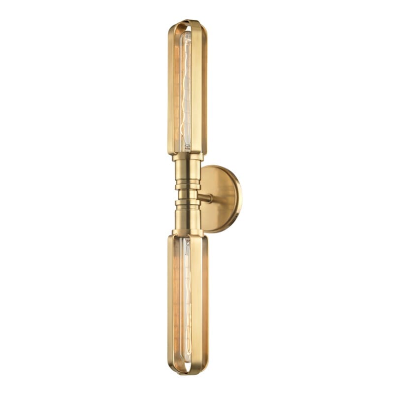 Hudson Valley Red Hook 2-Light 24" Wall Sconce in Aged Brass