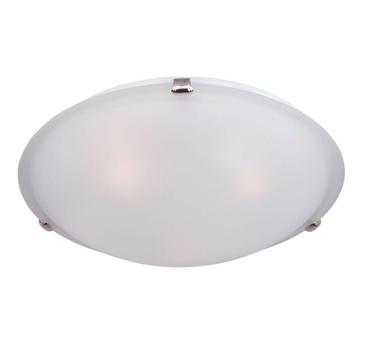 Maxim Malaga 20" 4-Light Frosted Glass Flush Mount in Satin Nickel