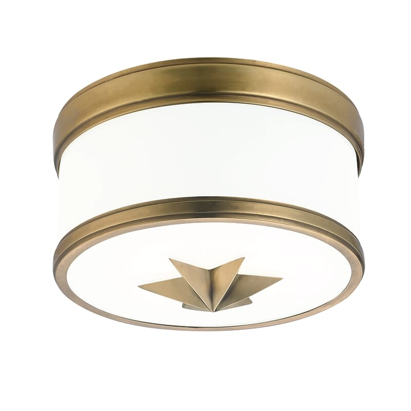 Hudson Valley Seneca Ceiling Light in Aged Brass