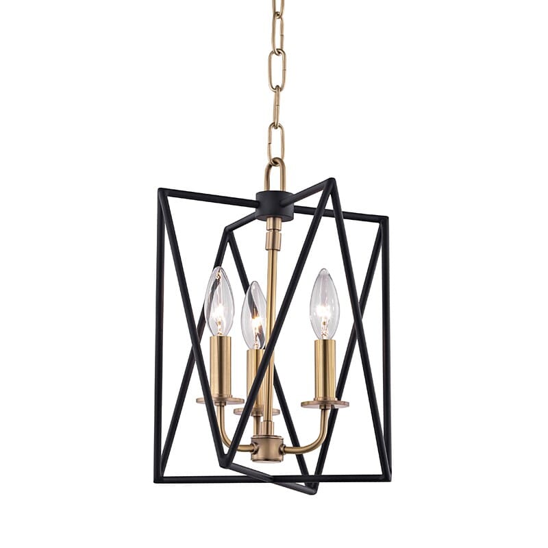 Hudson Valley Laszlo 3-Light 14" Pendant Light in Aged Brass