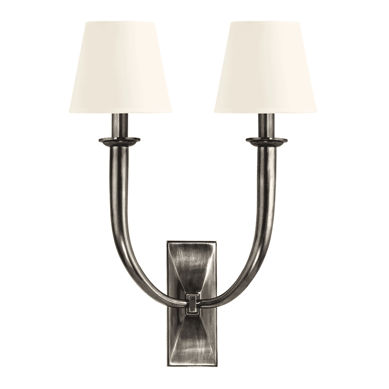 Hudson Valley Vienna 2-Light 21" Wall Sconce in Aged Silver