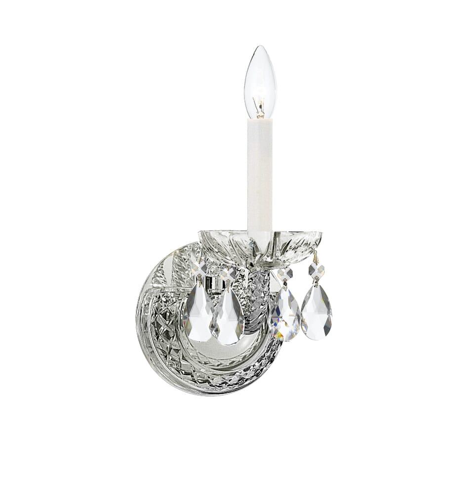 Crystorama Traditional Crystal 12" Wall Sconce in Polished Chrome with Clear Spectra Crystals