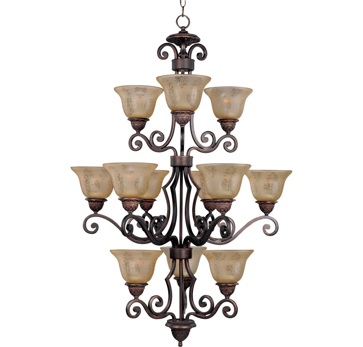 Maxim Symphony 30" 12-Light Multi-Tier Chandelier in Oil Rubbed Bronze