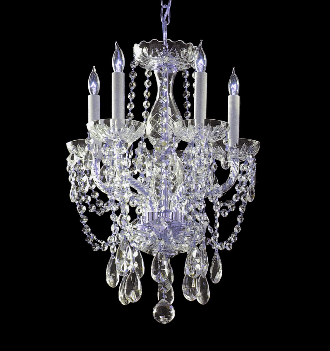 Crystorama Traditional Crystal 5-Light 20" Mini Chandelier in Polished Chrome with Clear Swarovski Strass Crystals