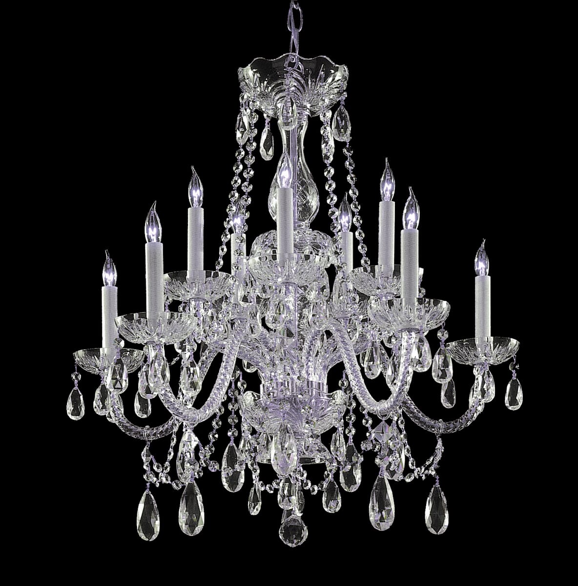 Crystorama Traditional Crystal 10-Light 26" Chandelier with Swarovski Strass Crystals