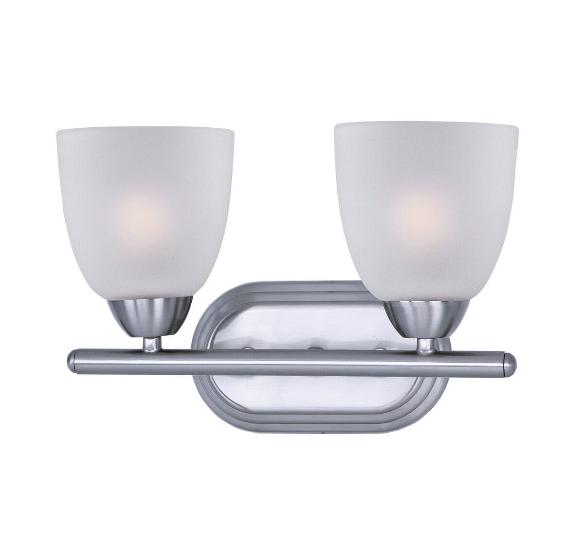 Maxim Lighting Axis 13" 2-Light Frosted Bathroom Vanity Light in Polished Chrome