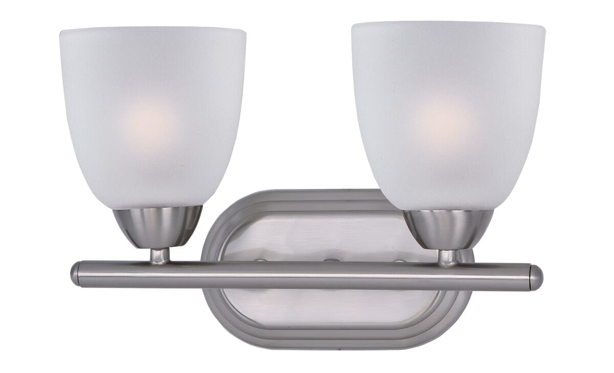 Maxim Lighting Axis 2-Light Bathroom Vanity Light in Satin Nickel Finish