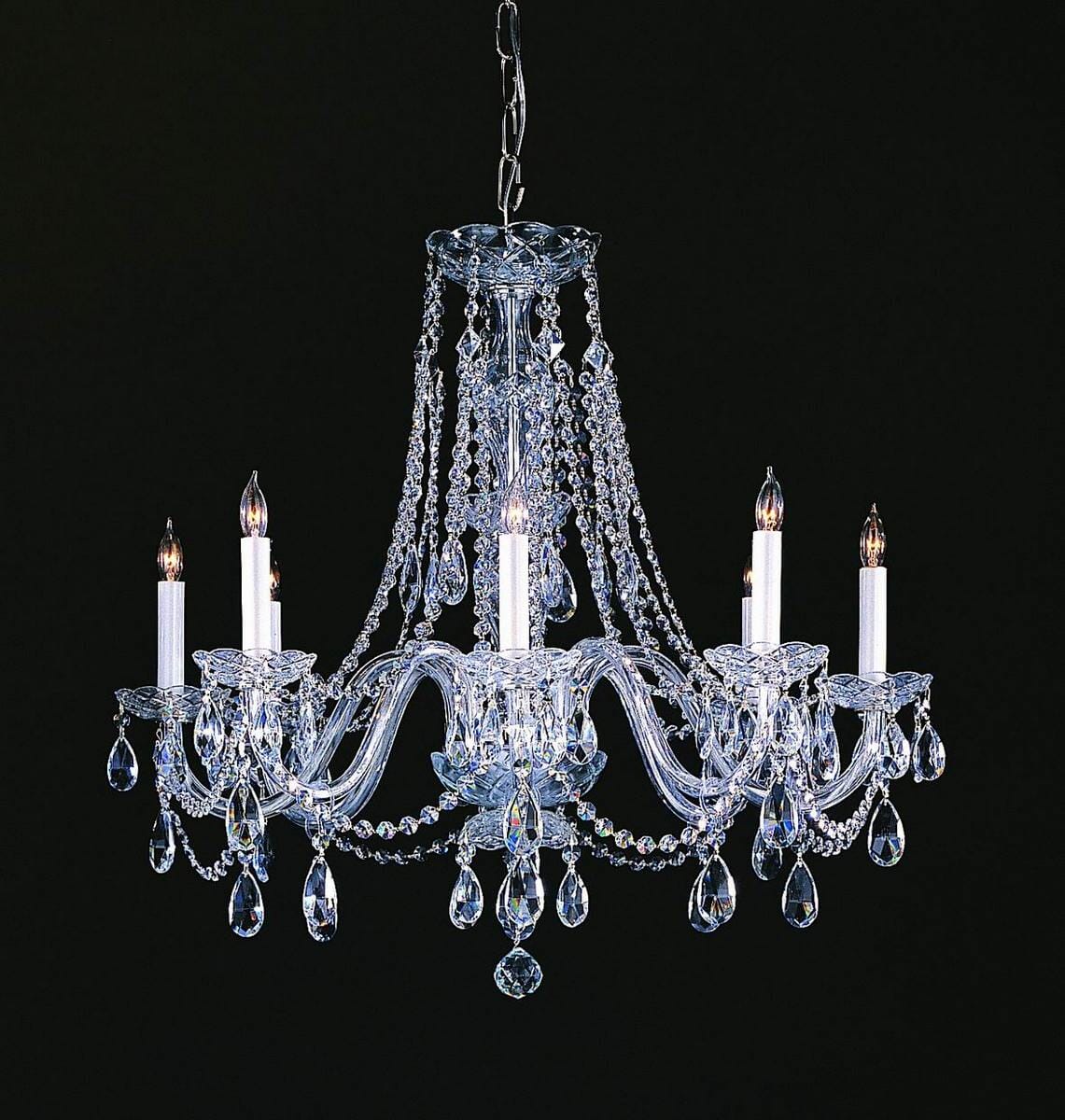 Crystorama Traditional Crystal 8-Light 26" Traditional Chandelier in Polished Chrome with Clear Swarovski Strass Crystals