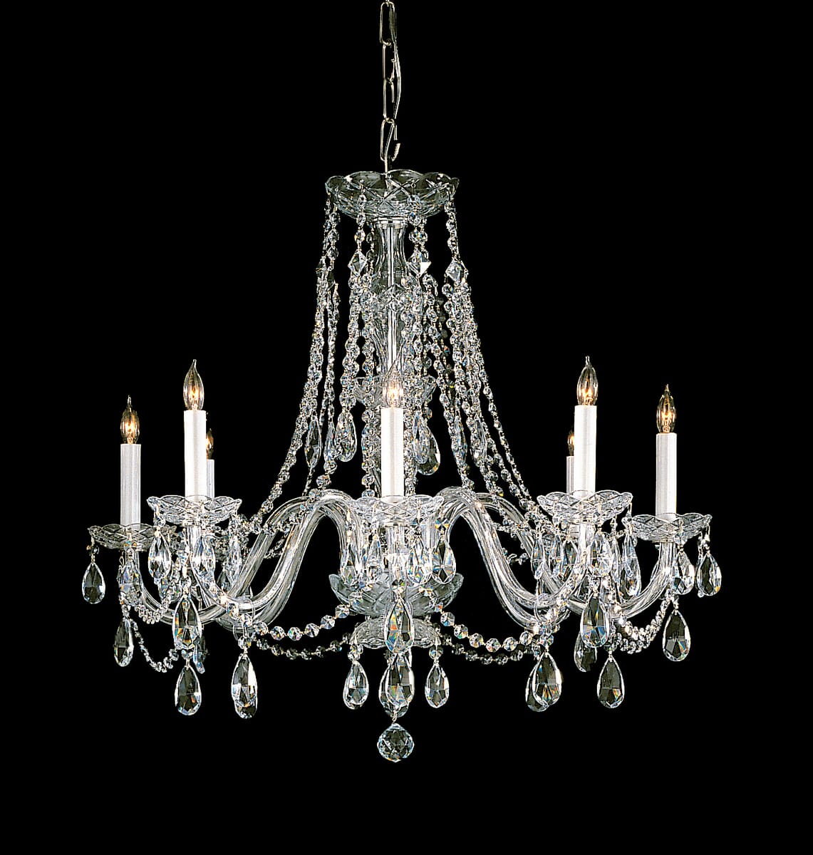 Crystorama Traditional Crystal 8-Light 26" Traditional Chandelier in Polished Brass with Clear Swarovski Strass Crystals