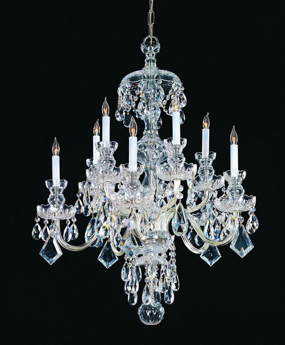 Crystorama Traditional Crystal 10-Light 34" Traditional Chandelier in Polished Chrome with Clear Hand Cut Crystals