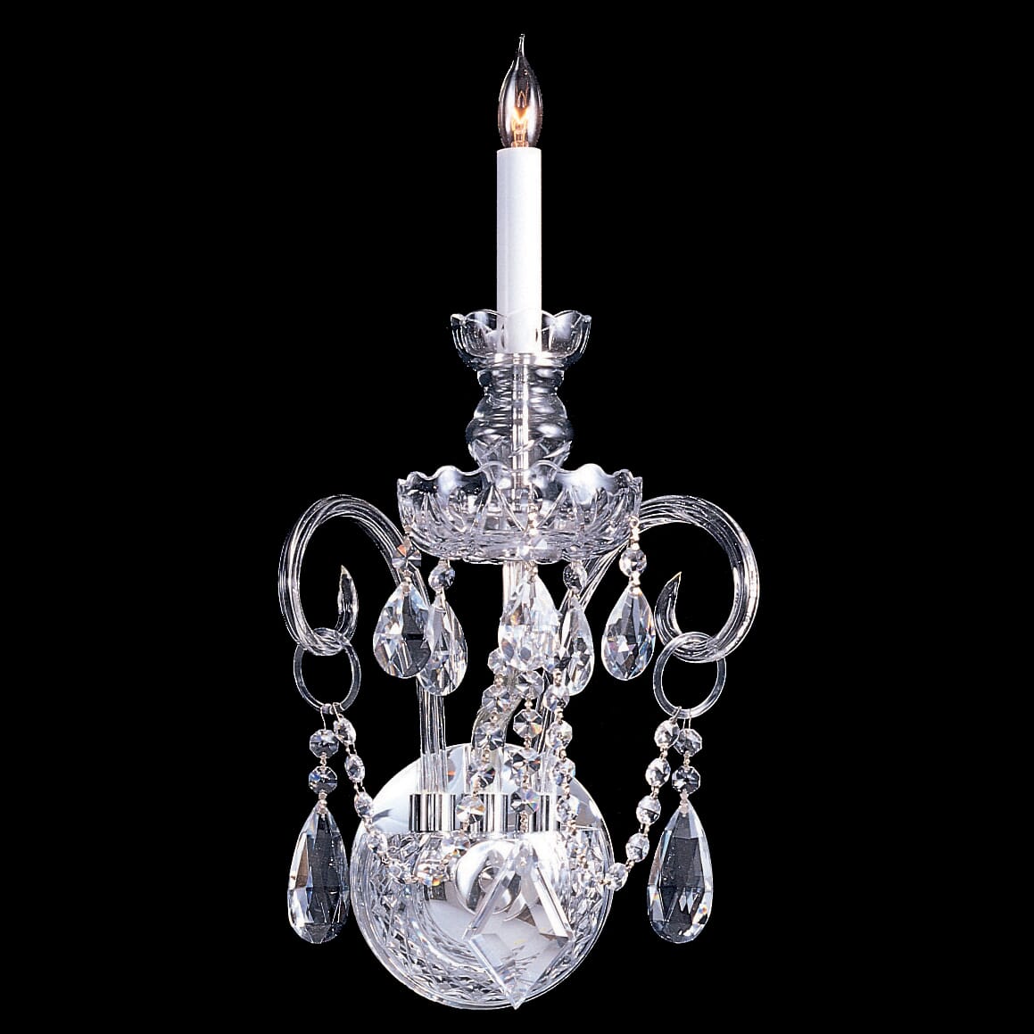 Crystorama Traditional Crystal 17" Wall Sconce in Polished Chrome with Clear Spectra Crystals