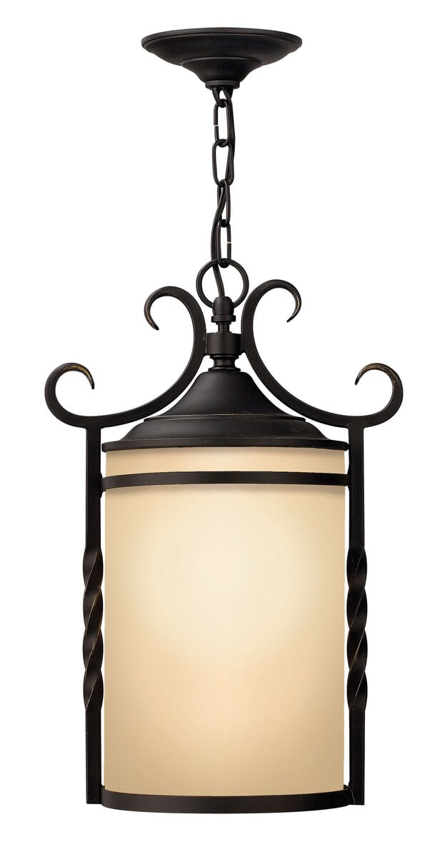 Hinkley Casa 1-Light Outdoor Hanging Light in Olde Black