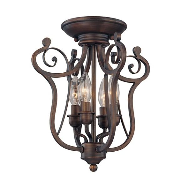 Millennium Chateau 4-Light Semi-Flush Ceiling Light in Rubbed Bronze