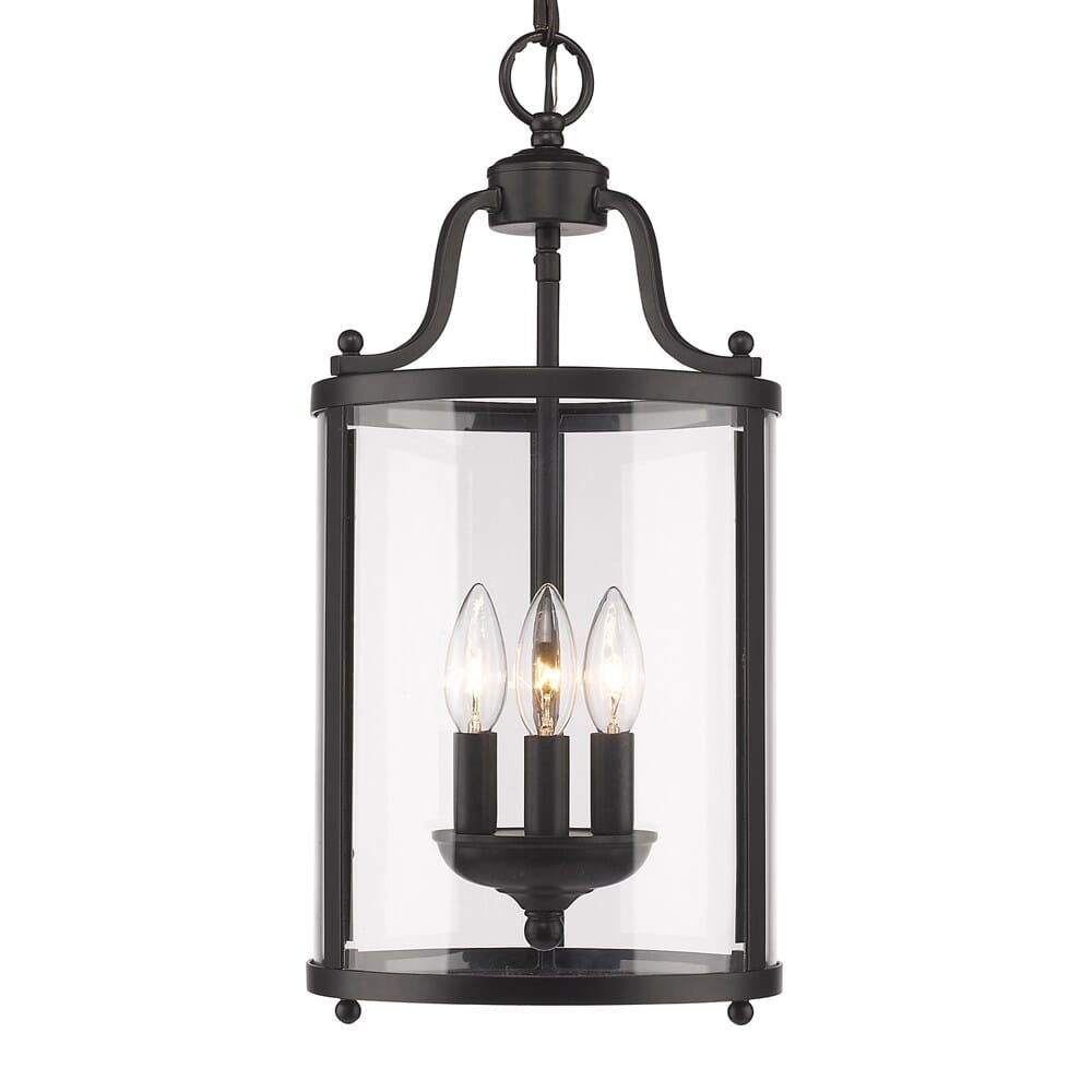 Golden Payton 3-Light Foyer Light in Black