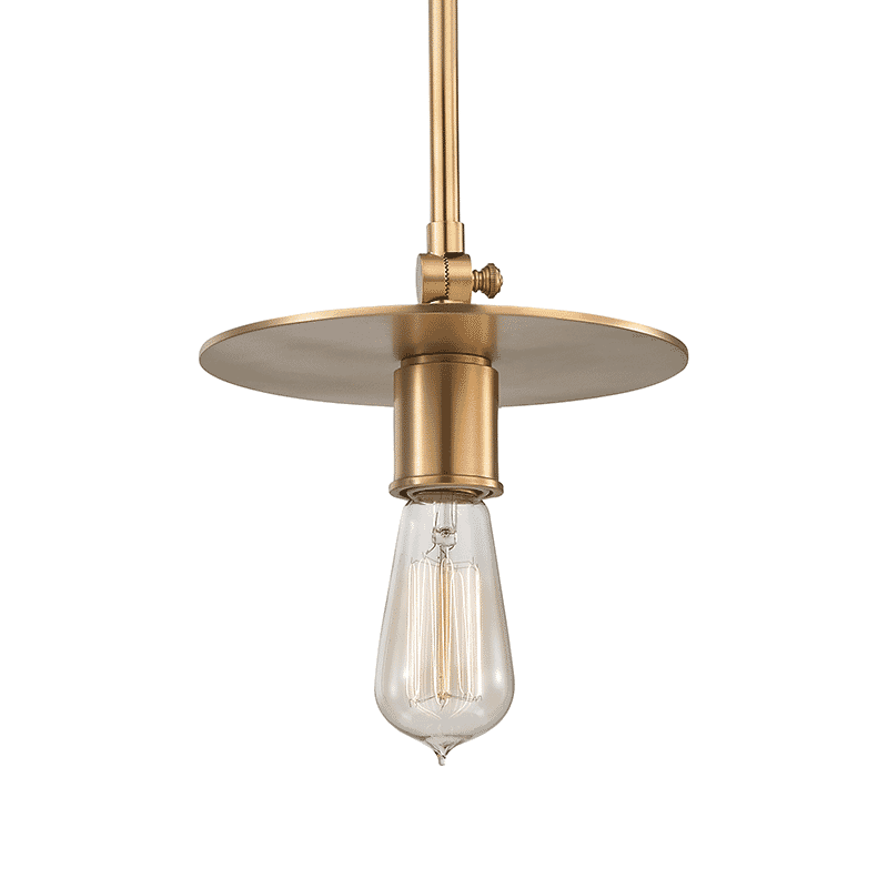 Hudson Valley Walker 9" Pendant Light in Aged Brass