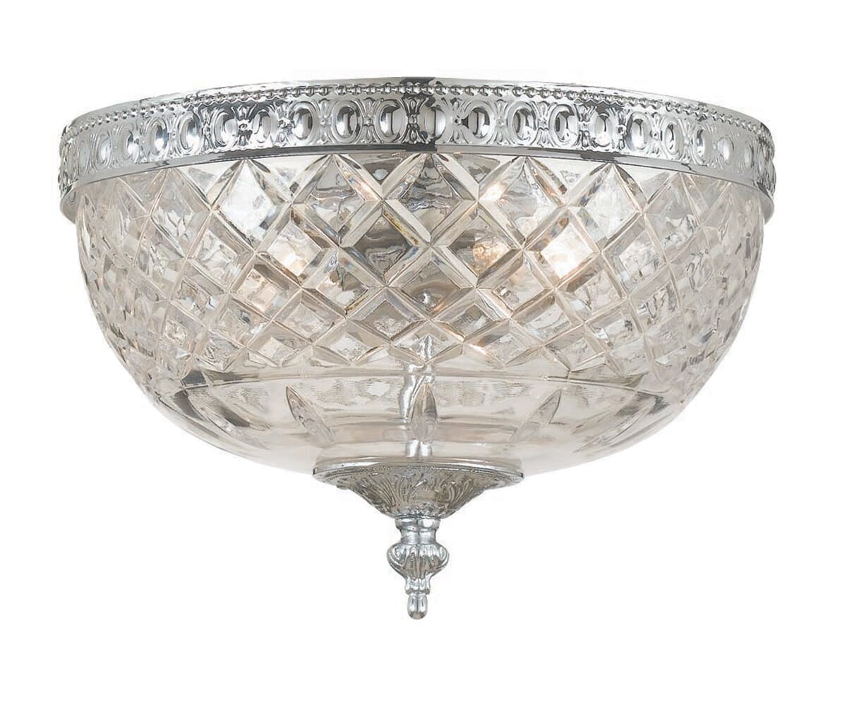 Crystorama 2-Light 8" Ceiling Light in Polished Chrome