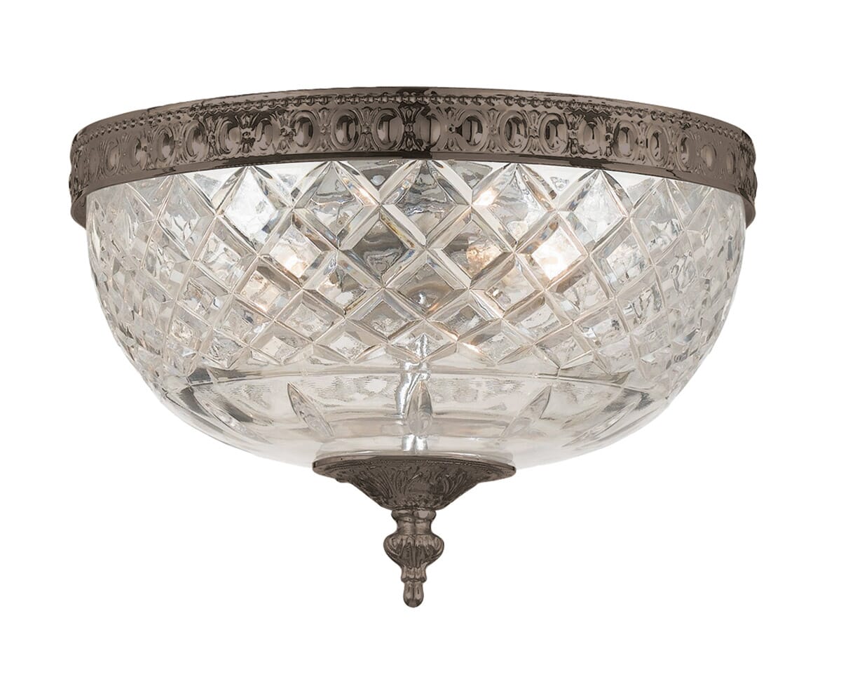 Crystorama 2-Light 8" Ceiling Light in English Bronze