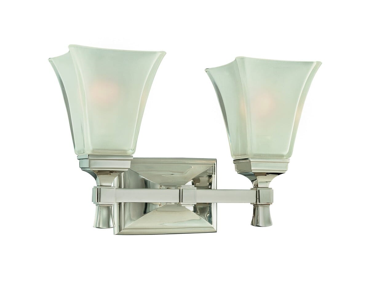 Hudson Valley Kirkland 2-Light 15" Bathroom Vanity Light in Polished Nickel