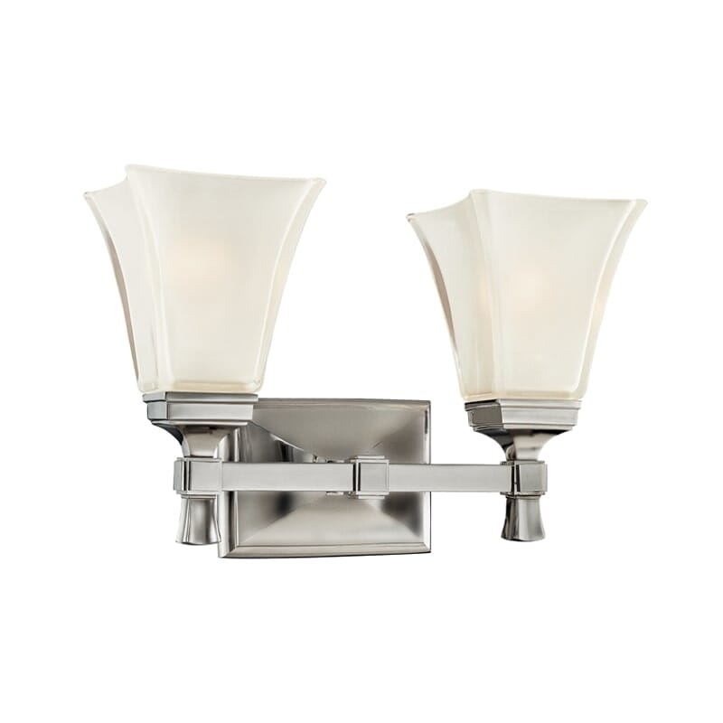 Hudson Valley Kirkland 2-Light 15" Bathroom Vanity Light in Satin Nickel