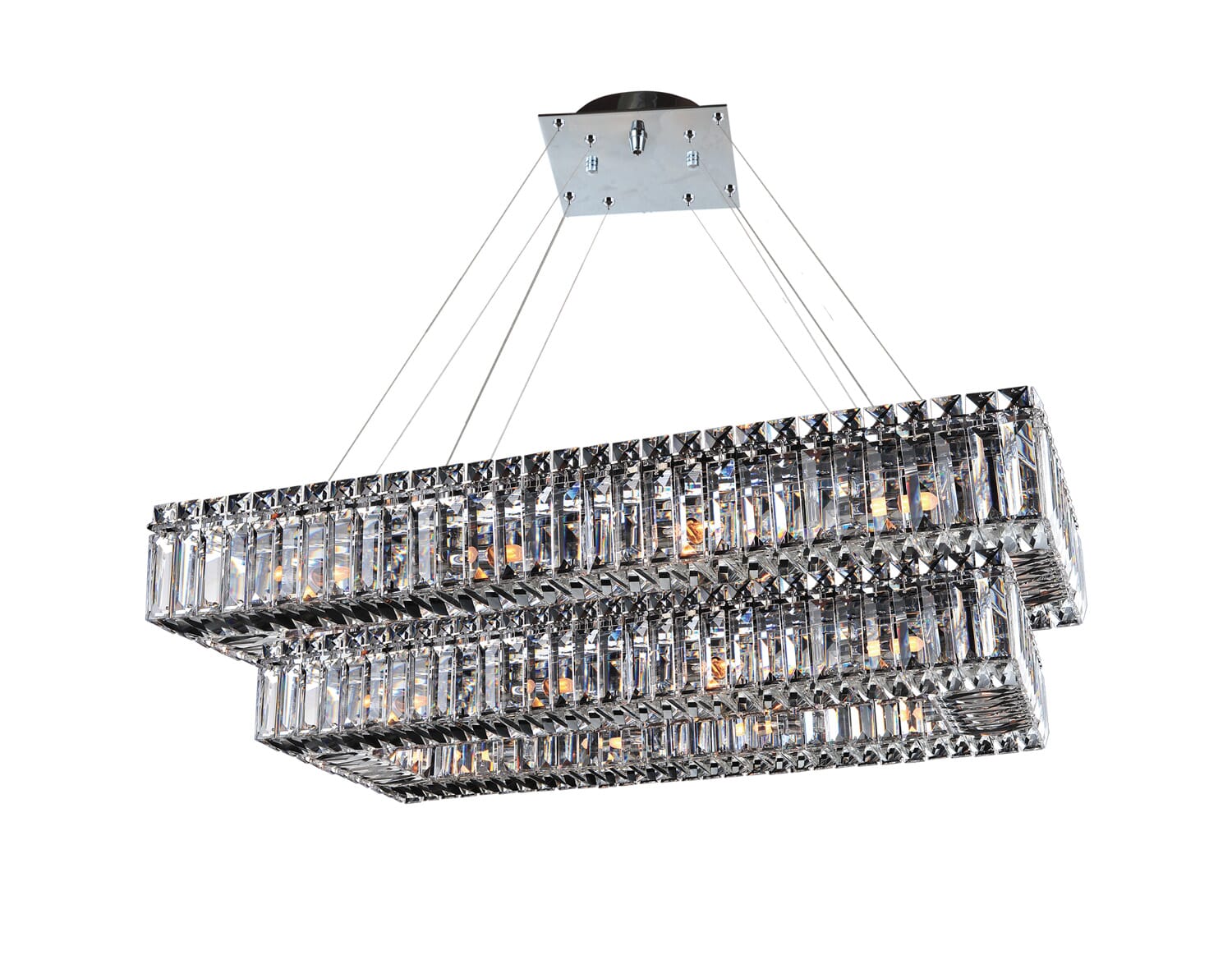 Allegri Baugette 26-Light 27" Pendant Light in Chrome