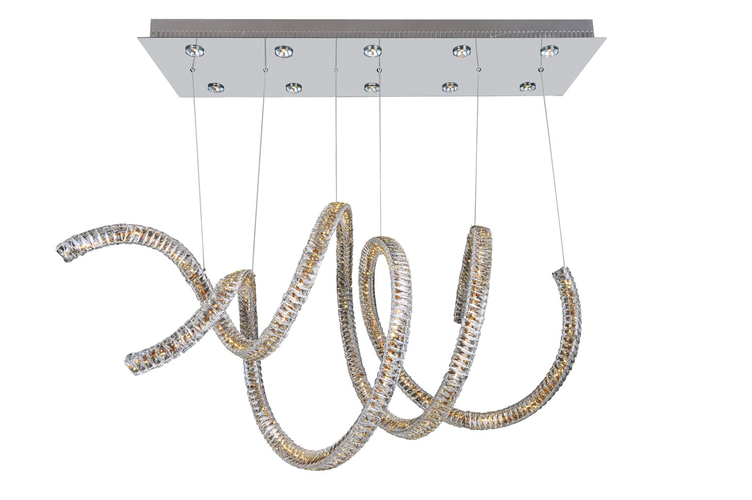 Allegri Ravina 10-Light 50" Modern Chandelier in Chrome