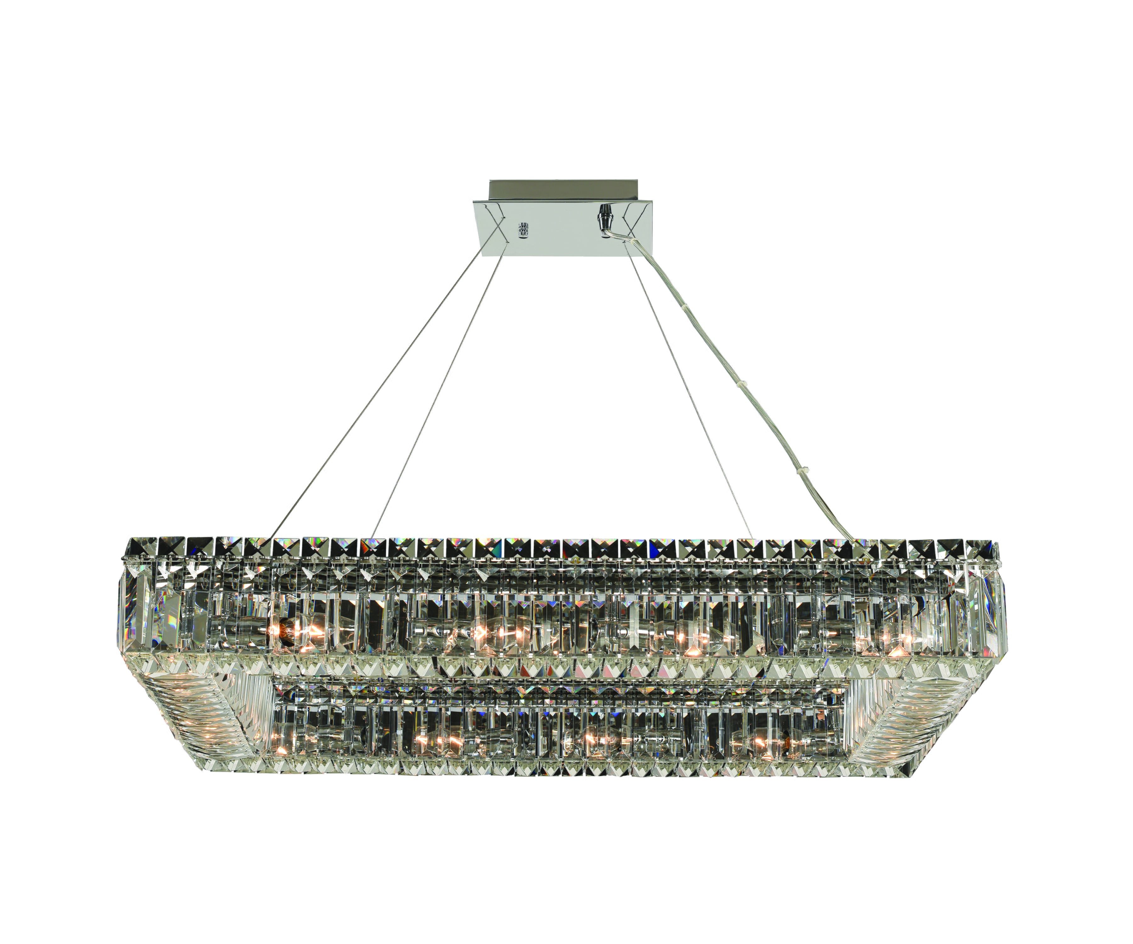 Allegri Baugette 12-Light 19" Pendant Light in Chrome