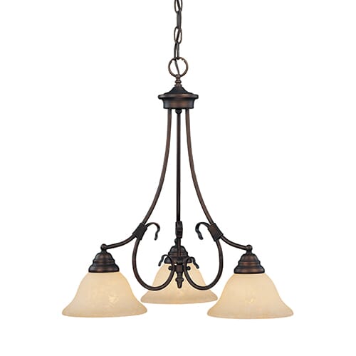 Millennium Lighting Fulton 3-Light Chandelier in Rubbed Bronze