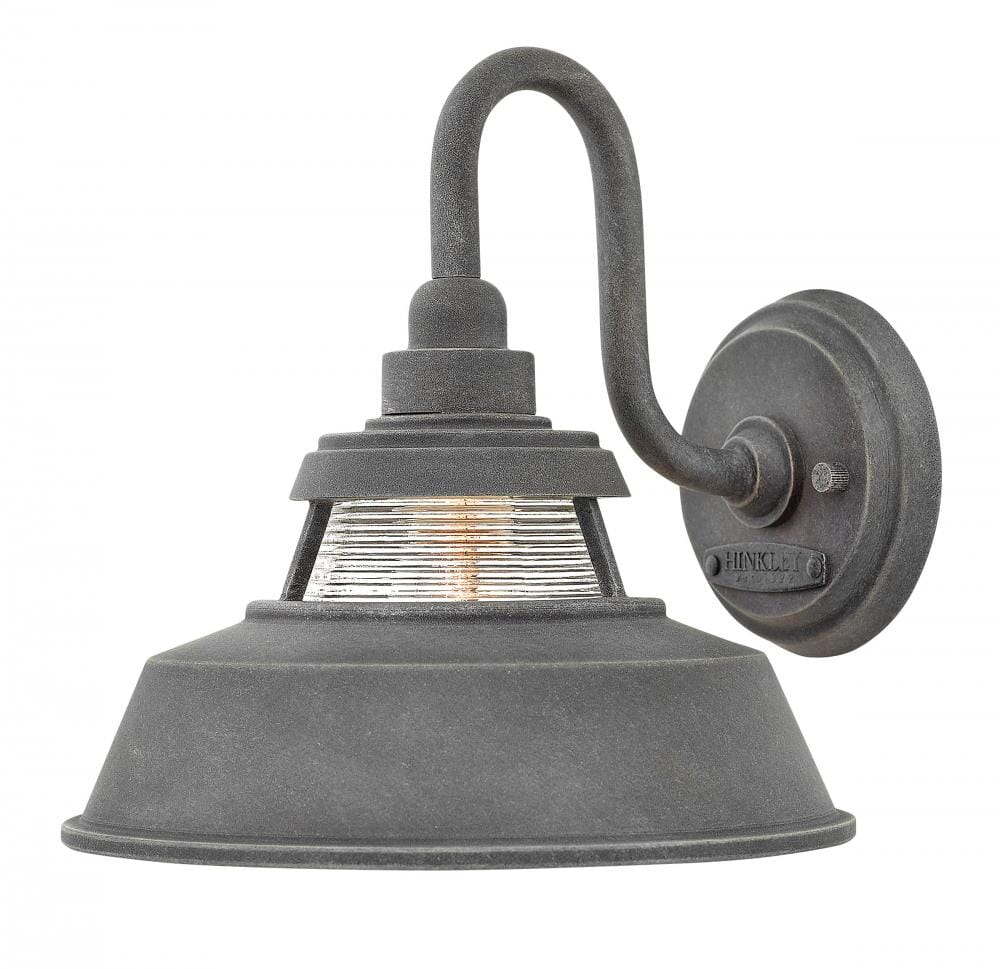 Hinkley Troyer Outdoor 10" Wall Light in Aged Zinc