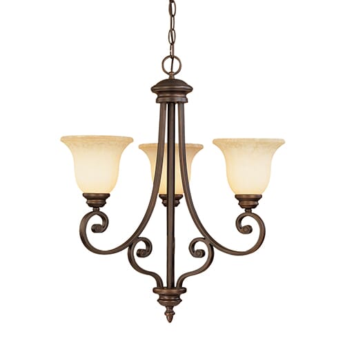 Millennium Lighting Oxford 3-Light Chandelier in Rubbed Bronze