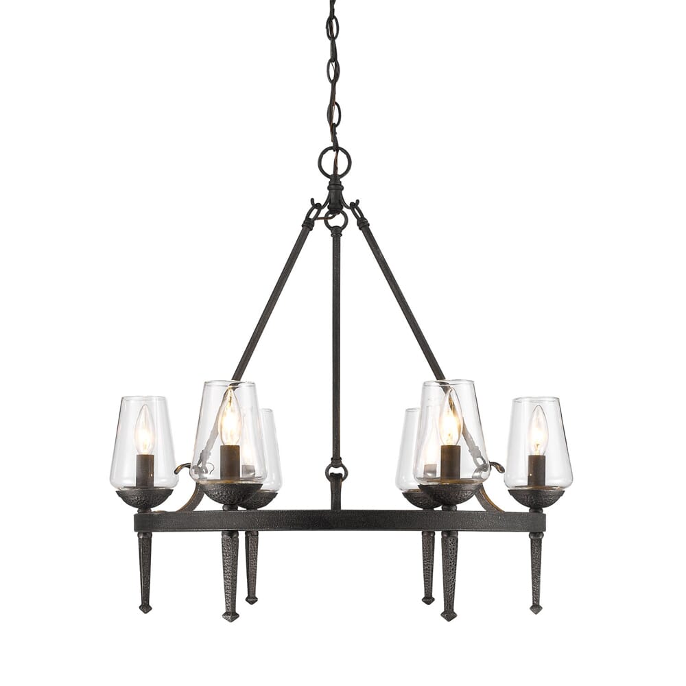 Golden Marcellis 6-Light Chandelier in Dark Natural Iron