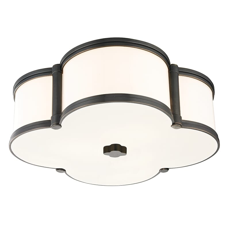 Hudson Valley Chandler 3-Light Quatrefoil Ceiling Light in Old Bronze