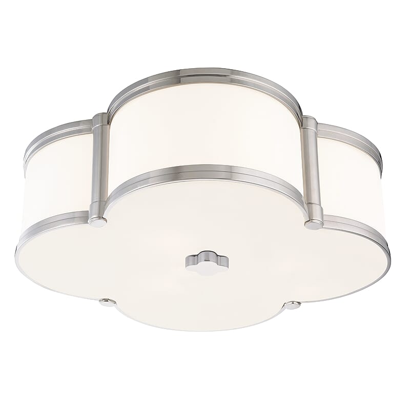 Hudson Valley Chandler 3-Light Quatrefoil Ceiling Light in Polished Nickel
