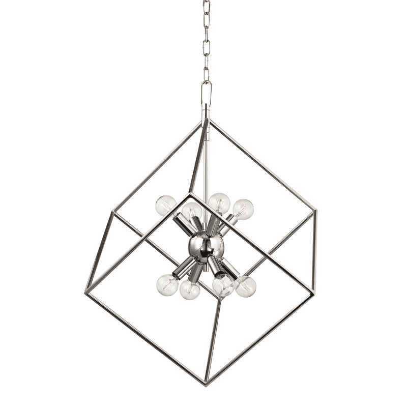 Hudson Valley Roundout 8-Light 28" Pendant Light in Polished Nickel