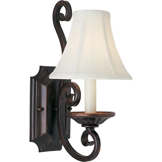 Maxim Manor 14.5" Wall Sconce w/ Fabric Shade in Oil Rubbed Bronze