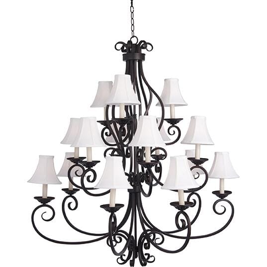 Maxim Manor 45" 15-Light Multi-Tier Chandelier in Oil Rubbed Bronze