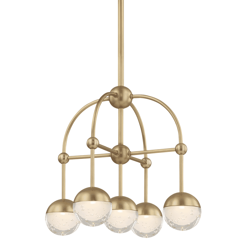 Hudson Valley Boca 5-Light Chandelier in Aged Brass