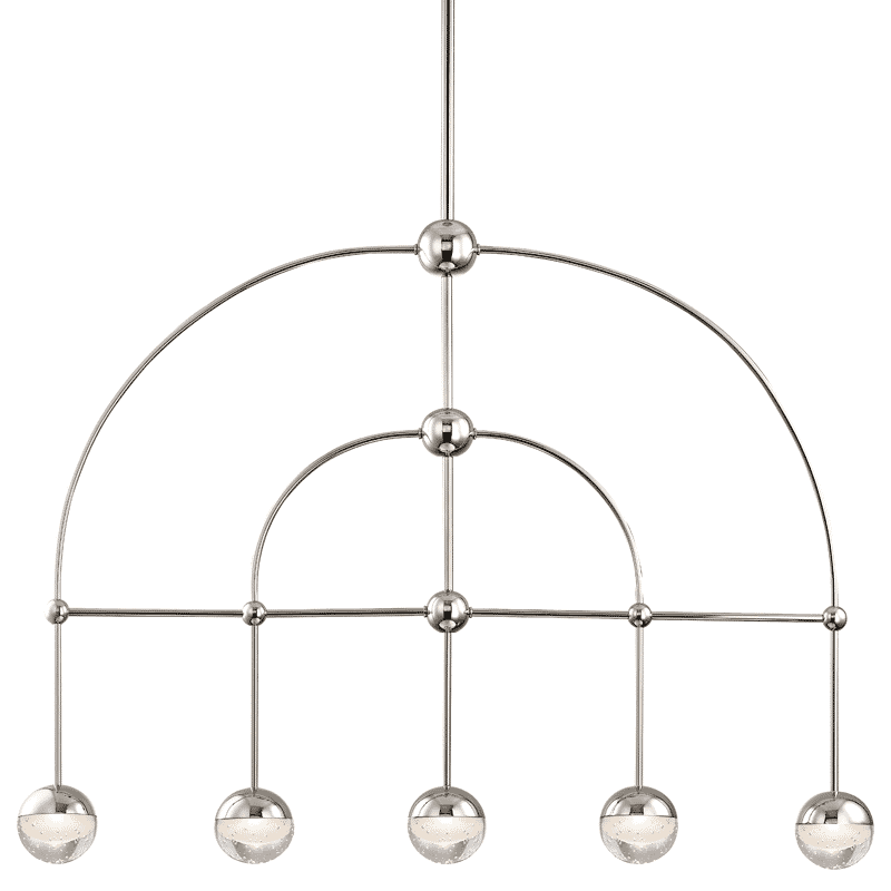 Hudson Valley Boca 5-Light 4" Kitchen Island Light in Polished Nickel