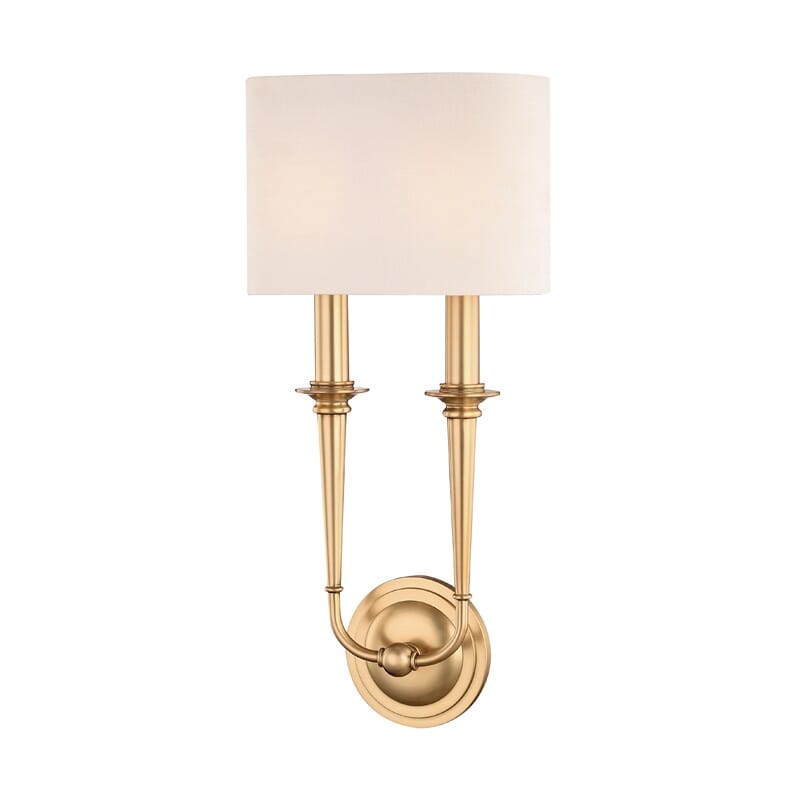 Hudson Valley Lourdes 2-Light 19" Wall Sconce in Aged Brass