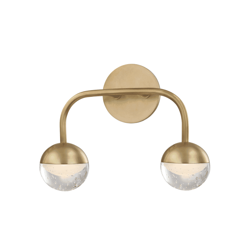 Hudson Valley Boca 2-Light 13" Bathroom Vanity Light in Aged Brass