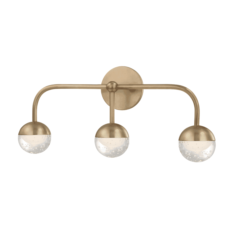 Hudson Valley Boca 3-Light 21" Bathroom Vanity Light in Aged Brass