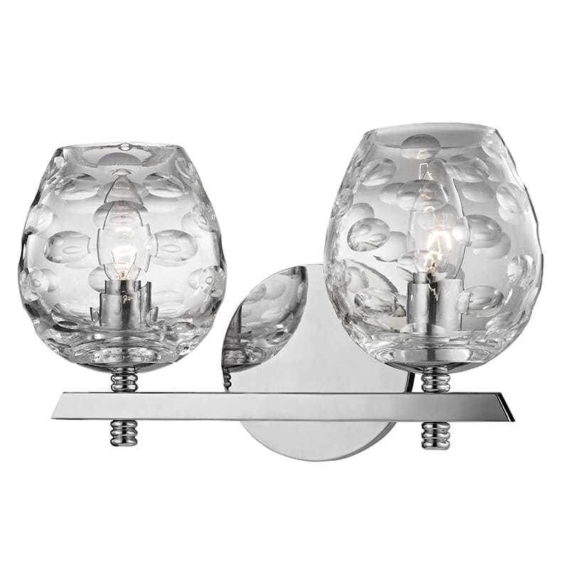 Hudson Valley Burns 2-Light 12" Bathroom Vanity Light in Polished Nickel