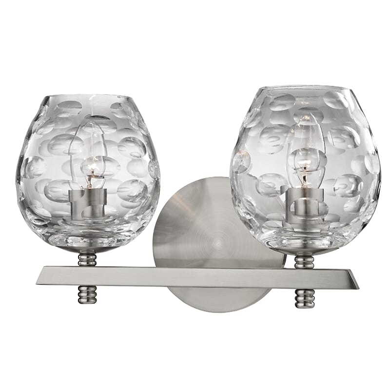 Hudson Valley Burns 2-Light 12" Bathroom Vanity Light in Satin Nickel