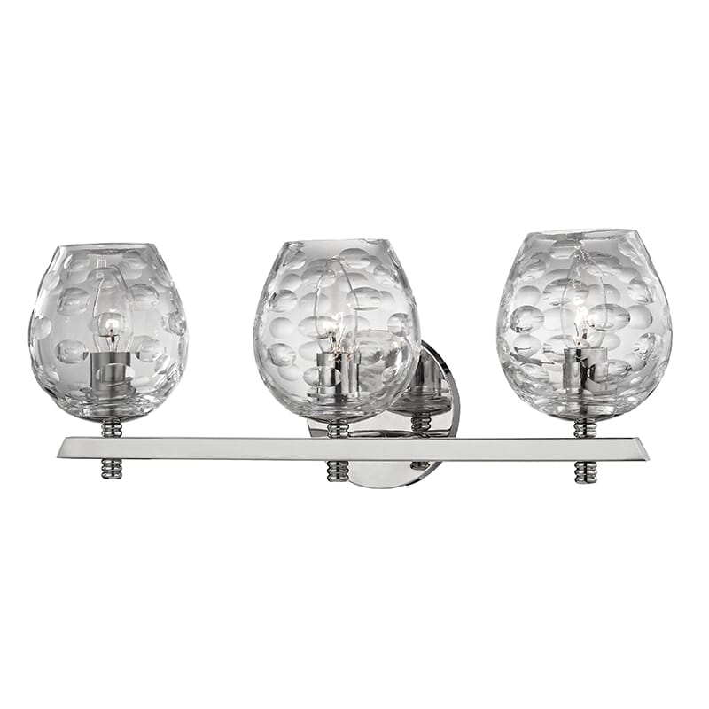 Hudson Valley Burns 3-Light 19" Bathroom Vanity Light in Polished Nickel