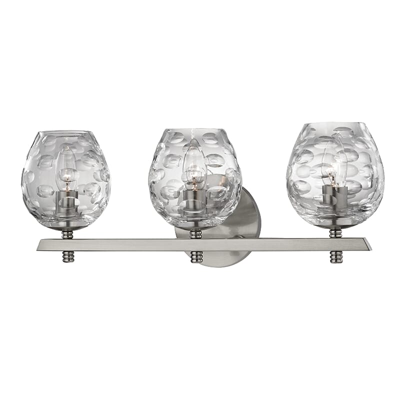 Hudson Valley Burns 3-Light 19" Bathroom Vanity Light in Satin Nickel