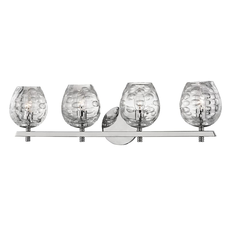 Hudson Valley Burns 4-Light 26" Bathroom Vanity Light in Polished Nickel