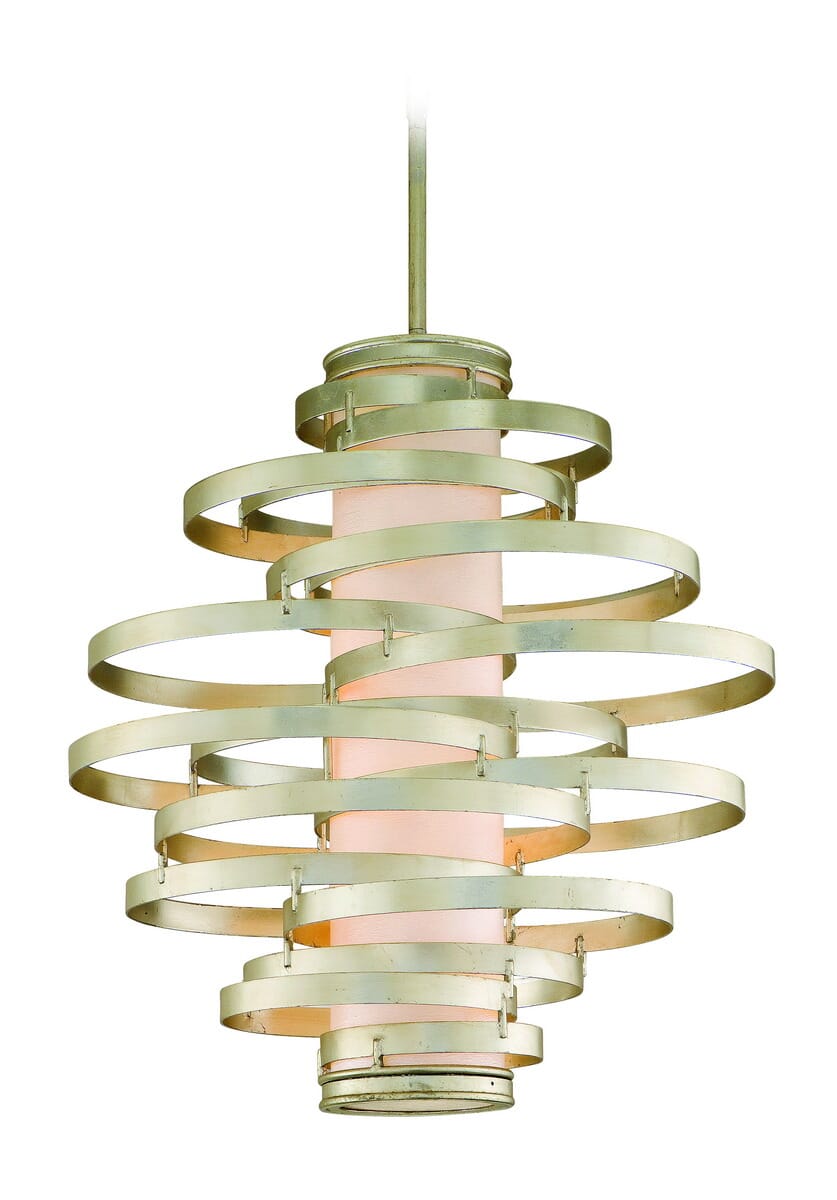 Corbett Vertigo 6-Light Pendant Light in Modern Silver Leaf