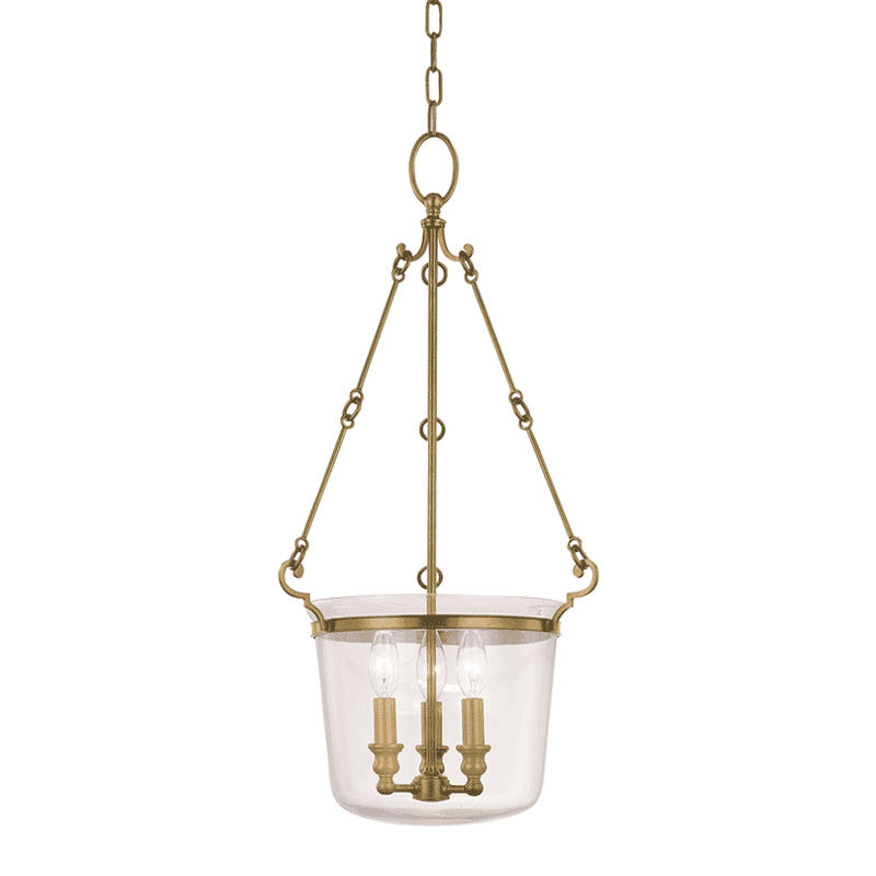 Hudson Valley Quinton 3-Light 28" Pendant Light in Aged Brass