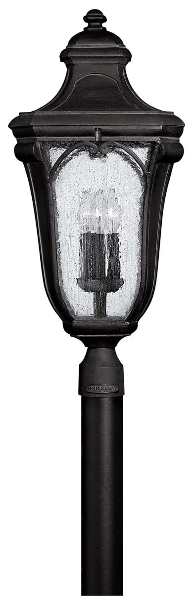 Hinkley Trafalgar 3-Light Outdoor Post Top Pier Mount in Museum Black