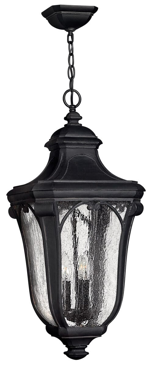 Hinkley Trafalgar 3-Light Outdoor Hanging Light in Museum Black